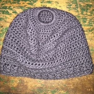 Stocking cap with hole for bun